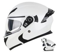Byroads Motorcycle Modular Helmets ECE Approved Flip-up Full Face Motorbike Helmet with an Extra Lens Offroad Jet Motocross Helmets Double Anti-fog Visor For Women Men Matt Black 57~66CM