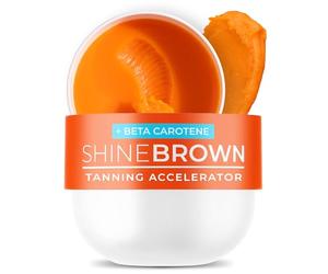 BYROKKO Shine Brown Beta Carotene Tanning Accelerator Cream - Fast Sunbed & Outdoor Tan Enhancer for Deep Bronze Glow - Hydrating with Natural Carrot Oil & Vitamin E - Water-Resistant, 210 ml