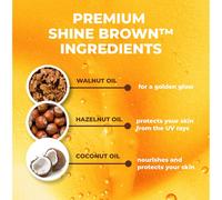 BYROKKO Shine Brown Tanning Oil (150 ml), XXL Sunbed Tanning Accelerator for Outdoor Sun or Indoor Tanning Bed Lotion, Fast Bronzer with Premium Natural Ingredients for Deep, Long-Lasting Glow