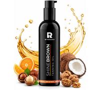 ByRokko Shine Brown Tanning Oil 150ml - Vegan Tan Accelerator, Hydrating Oil