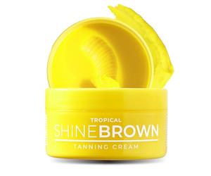 BYROKKO Shine Brown Tropical Tanning Accelerator (190 g), Super Active Sun Cream for Maximum Tanning with Quick Results, Ideal for Sun Beds and Sun