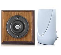 Byron 100m Wireless Period Plug-in Doorbell kit Push on Plinth (Tudor Black)