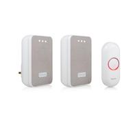 Byron 324 Grey & White Wireless Battery & Mains-Powered Door Chime Kit Dby-22324Bs-Kf