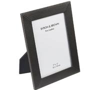Byron and Brown Unisex Classic Slim Leather Frame 6 x 4 - Brown
