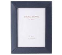 Byron and Brown Unisex Slim Classic Nappa Leather 7 x 5 Photo Frame - Dark Blue