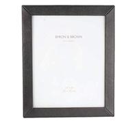 Byron and Brown Womens Florence Slim Classic Leather Photo Frame 10x8 - Black