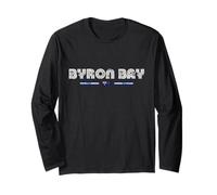 Byron Bay Australia 70s 80s Retro Type Flag Graphic Long Sleeve T-Shirt