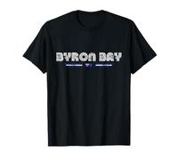 Byron Bay Australia 70s 80s Retro Type Flag Graphic T-Shirt