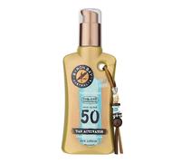 Byron Bay Australia Sun Cream Lotion SPF 50 - Sunscreen with Bronzing & Tanning Activators For A Deeper Tan, UVA & UVB Protection, Non-Greasy, Water-Resistant, No White Marks, Reef-Safe - 200ml