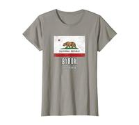 Byron - California | Cali City Souvenir - CA Flag - T-Shirt, Women, Slate Grey, X-Small