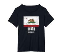 Byron - California | Cali City Souvenir - CA Flag - T-Shirt, Women's Plus, Black, 5X