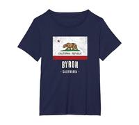 Byron - California | Cali City Souvenir - CA Flag - T-Shirt, Women's Plus, Navy Blue, 1X