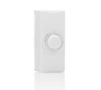 Byron DBW-22011 Wired Surface Mounted Doorbell Push Button, Universal Compatibility, Illuminated, Waterproof, Easy 2-Wire Installation, Sleek White Design