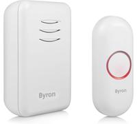 Byron DBY-22311 Wireless Portable Doorbell Set, 150 M Range, 16 Melodies , Whit