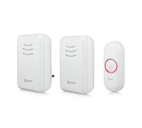 Byron DBY-22314UK Wireless Doorbell Set Twin Pack Battery 150m 16 Melodies White