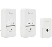 Byron DBY-23445BS 100m Plug-In Doorbell - Twin, White