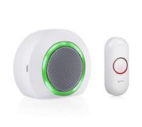 Byron DBY-23522UK Wireless Plug In Doorbell Set, 175 m Range, 16 Melodies, Visual Alert System, white