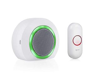 Byron DBY-23522UK Wireless Plug In Doorbell Set, 175 m Range, 16 Melodies, Visual Alert System, white