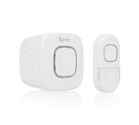 Byron DBY-24722UK Wireless Portable Doorbell Set, Smart Control, 200m Range, 8 Melodies, Volume Control, Colourful Visual Alert System White
