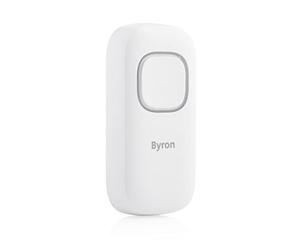 Byron DBY-25930 Wireless Bell Push, Additional Bell Push for Second Input, Range 200 m, Flat Door Handle, Low Battery Indication, White