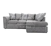 Byron Dundee Chenille Fabric 3 to 4 Seater L Shaped Corner Sofa Grey or light Grey Right Hand Facing Furnishings For Less UK Grey One Size