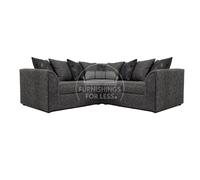Byron Dundee Chenille Fabric 5 Seater L Shaped Corner Sofa Grey or Light Grey Furnishings For Less UK Dark Grey One Size