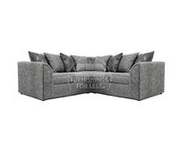 Byron Dundee Chenille Fabric 5 Seater L Shaped Corner Sofa Grey or Light Grey Furnishings For Less UK Light Grey One Size
