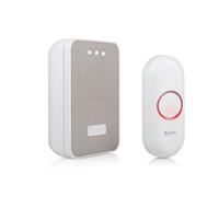 Byron DBY-22321 Wireless Portable Doorbell Set, 150 m Range, 16 Melodies, Visual Alert System