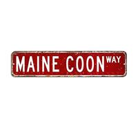 BYRON HOYLE Maine Coon Metal Sign Maine Coon Sign Maine Coon Gift Maine Coon Vintage Decor Funny Custom Street Metal Sign shabby chic Wall Art Wall Hanger Home Decor Wall Decorations