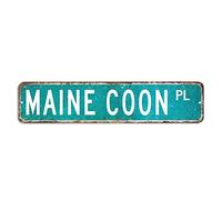 BYRON HOYLE Maine Coon Sign Maine Coon Gift Maine Coon Metal Sign Maine Coon Custom Street Metal Sign shabby chic Wall Art Retro Wall Hanger Home Decor Wall Decorations Rustic Farmhouse Signs