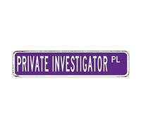 BYRON HOYLE Private Investigator Street Road Sign Personalized Wall Metal Signs Profession Manage Plaque Metal Sign Retro Tin Wall Art Decoration For Home Living Room Porch Coffee Shop 4x18in