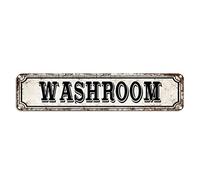 BYRON HOYLE Washroom Metal Sign Washroom Sign Washroom Custom Street Sign Washroom Metal Wall Art Metal Wall Hanger Home Decor Wall Decorations for Front Porch Housewarming Gift