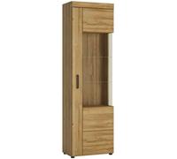 Byron Oak Effect Tall Glazed Display Cabinet - RHF