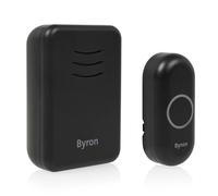 Byron Portable Wireless Doorbell, 150 m Range, 16 Melodies, IP44 | 80 dB maximum sound level, 4 volume levels, LED push button, Pairs up to 6 units, DBY-22351BS