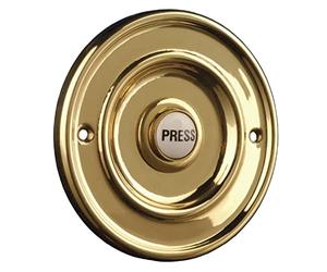 Byron Wired Bell Push Flush Mounted - Brass