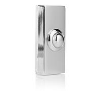 BYRON Wired Door Bell Push Button - Simple Design - Compatible with Most Chimes - Easy Installation with E4ALL Thankyou card (CHROME)