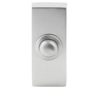 BYRON Wired Door Bell Push Button - Simple Design - Compatible with Most Chimes - Easy Installation with E4ALL Thankyou card (BRUSHED NICKEL)