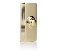 BYRON Wired Door Bell Push Button - Simple Design - Compatible with Most Chimes - Easy Installation with E4ALL Thankyou card (BRASS)