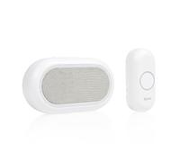 Byron Wireless Doorbell, 200 m Range, 8 Melodies, 90 dB, Mute Function | IP44 bell push button, LED confirmation light, Multi-colour visual alert, 4-step volume control, DBY-23561BS