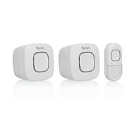 Byron Wireless Doorbell, 200 m Range, Portable & Plug-In, 8 Melodies | Multi-colour flashing LED alert, 5 volume levels with mute function, IP44 weatherproof push button, DBY-24724UK