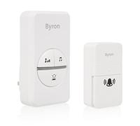 Byron Wireless Doorbell, Kinetic Bell Push Button, 100 m Range, 16 Melodies | Flashing light ring, 4-step volume control, Mute function, IP44 rating, DBY-23442BS