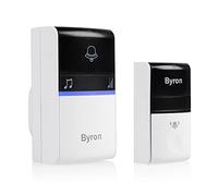 Byron Wireless Doorbell, Kinetic Push Button, 100 m Range, 16 Melodies | Adjustable volume up to 80 dB, Silent mode with indicator light, IP44 weather resistance, Adhesive tape, DBY-23612BS