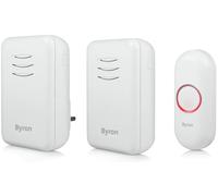 Byron Wireless Doorbell Kit - Plug-in & Battery Operated - 2 Chimes, 150m Range