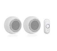 Byron Wireless Doorbell Set, 175 m Range, 8 Melodies, Flashing Light | Mute function, 4 volume levels, 85 dB maximum volume, IP44 weatherproof bell push, DBY-23514UK