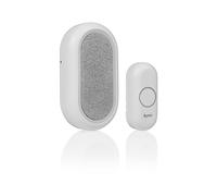 Byron Wireless Plug-In Doorbell, 200 m Range, 8 Melodies, Mute Function | 4-step volume control, 90 dB, IP44 weather-resistant push button, LED indicator, DBY-23562BS