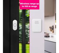 Byron Wireless Portable Doorbell Set - 150 M Range - 16 Melodies - DBY-22311