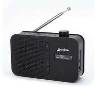 ByronStatics DAB/DAB+ & FM Digital Radio, Portable Radios, Mains and Battery Powered, Bluetooth Alarm Clock Sleep Timer, Perfect for Home, Office or Outdoors, Black