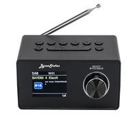 ByronStatics DAB Digital Radio, Mains Powered Portable DAB+ FM Radios, Bluetooth, Color Display, Dual Alarms & Sleep Timer, Perfect for Home, Office or Outdoors Use, Black
