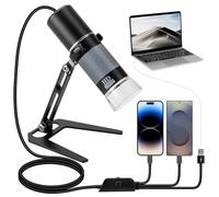 Bysameyee 1080P USB Microscope with Metal Stand, 50X-1000X Handheld Digital Microscope Camera Compatible with iPhone/Android/Windows/Mac