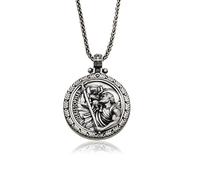 bysilvergates 925 Sterling Silver St Christopher Necklace/St Michael Archangel Necklace/St Benedict Medals for Men and Women - Religious Pendant for Men, Sterling Silver, No Gemstone